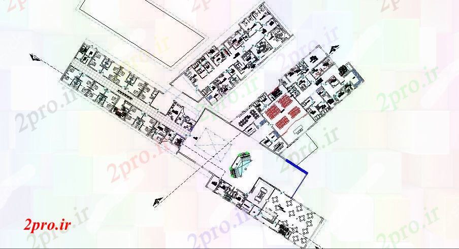 دانلود نقشه بیمارستان - درمانگاه - کلینیک اولین جزئیات طرحی طبقه از بیمارستان چند سطح ساخت و ساز 52 در 60 متر (کد84319)