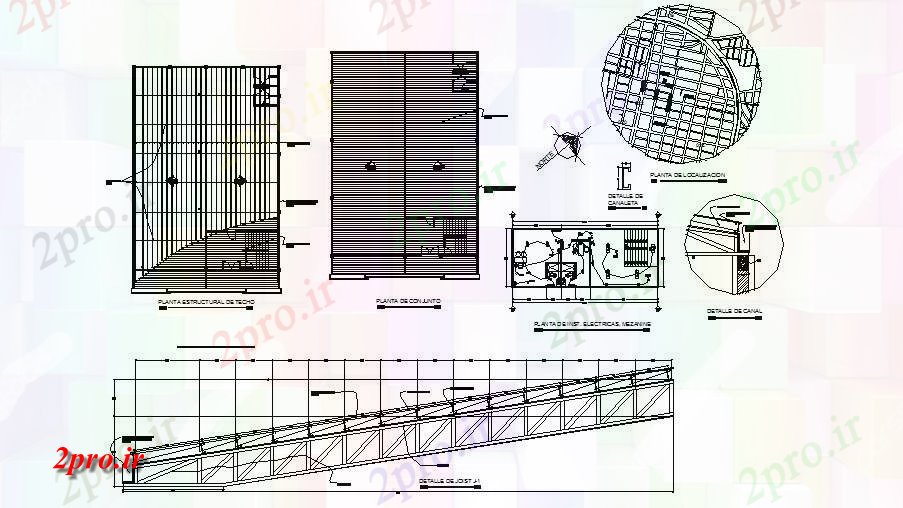 دانلود نقشه جزئیات ساختار ساخت و ساز سقف، طرحی های الکتریکی طرحی و ساختار جزئیات صنعتی  شبستان (کد84452)