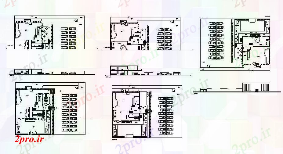دانلود نقشه ورزشگاه ، سالن ورزش ، باشگاه بولینگ بازی ورزشی نما مرکز، بخش و طرحی جزئیات 31 در 41 متر (کد84498)