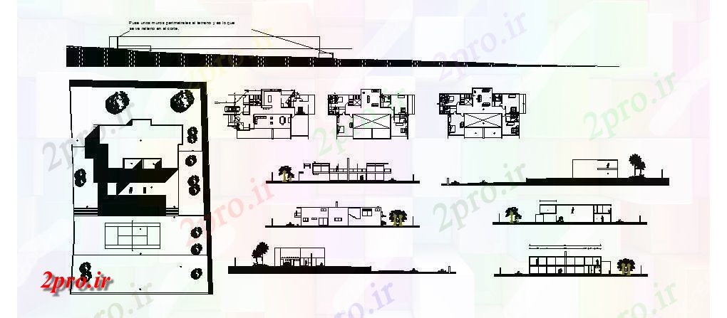 دانلود نقشه مسکونی ، ویلایی ، آپارتمان مسکونی دو سطح خانه معماری دقیق پروژه 15 در 25 متر (کد84603)