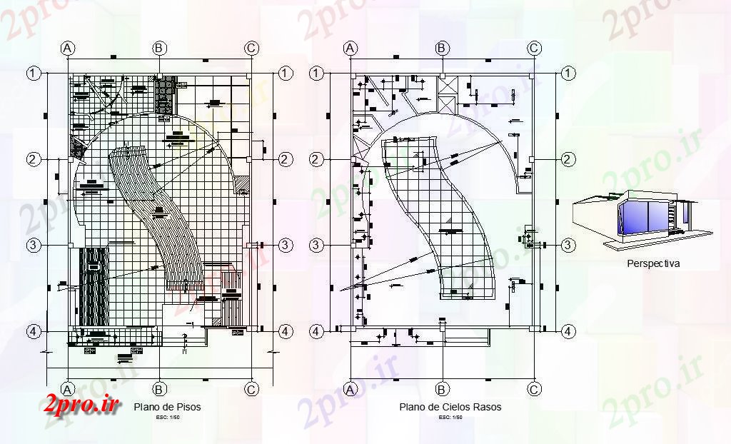 دانلود نقشه سالن سالن با نما دیدگاه بوتیک و طرحی طبقه جزئیات (کد84617)