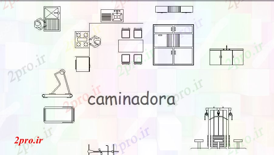 دانلود نقشه بلوک مبلمان خلاق آشپزخانه بلوک  (کد84650)