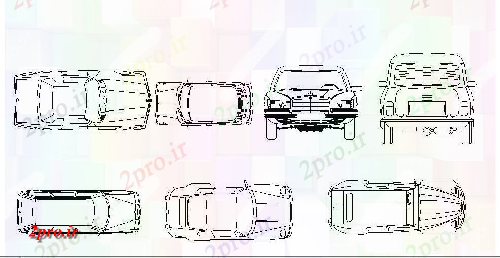 دانلود نقشه بلوک وسایل نقلیه یک خانواده بلوک نما تجملات ماشین جزئیات (کد84658)