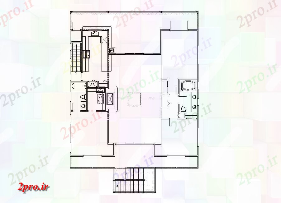 دانلود نقشه مسکونی ، ویلایی ، آپارتمان جزئیات زمین طرحی طبقه فریم از خانه با کف تمام 50 در 50 متر (کد84686)