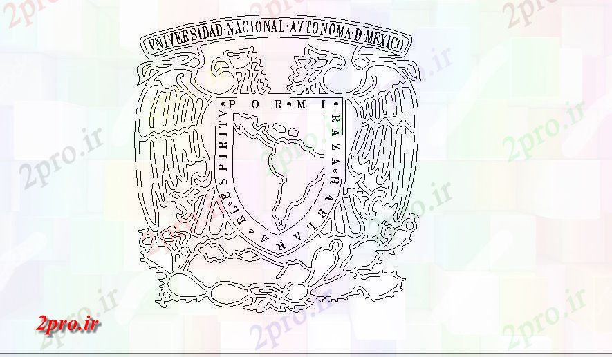 دانلود نقشه بلوک ، آرام ، نماد مکزیک دانشگاه ، آموزشکده ملی  (کد84720)