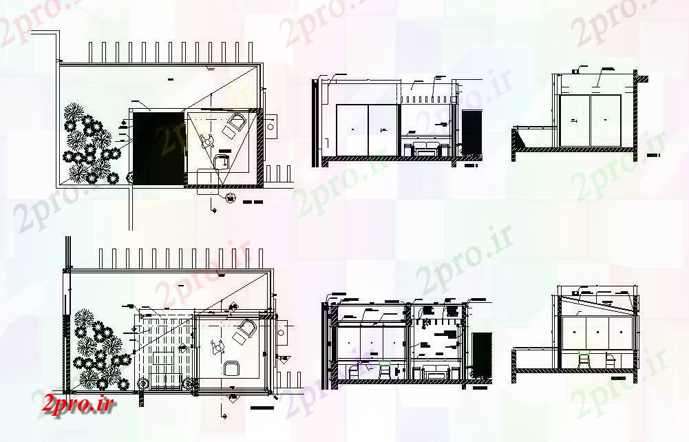 دانلود نقشه مسکونی  ، ویلایی ، آپارتمان  بخش آلاچیق و تراس و طرحی با باغ  تراس خانه (کد84731)