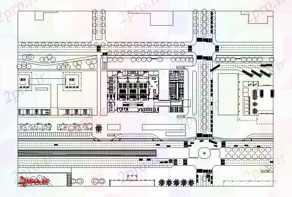 دانلود نقشه هتل - رستوران - اقامتگاه تجملات هتل طرحی توزیع جزئیات خودکار 55 در 103 متر (کد84741)