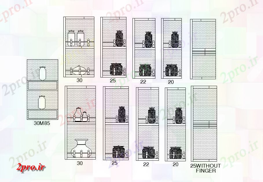 دانلود نقشه بلوک مبلمان بلوک های کابینت چوبی برای  شیشه طراحی جزئیات  (کد84757)