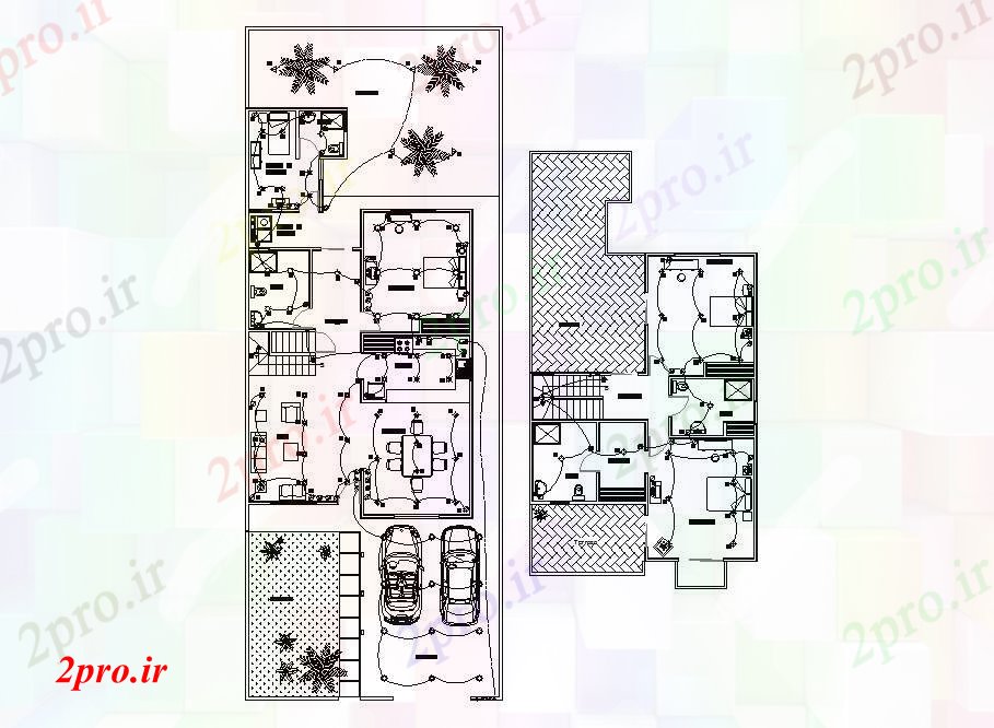 دانلود نقشه مسکونی ، ویلایی ، آپارتمان برق جزئیات طراحی از های تک خانواده خانه 10 در 18 متر (کد84770)