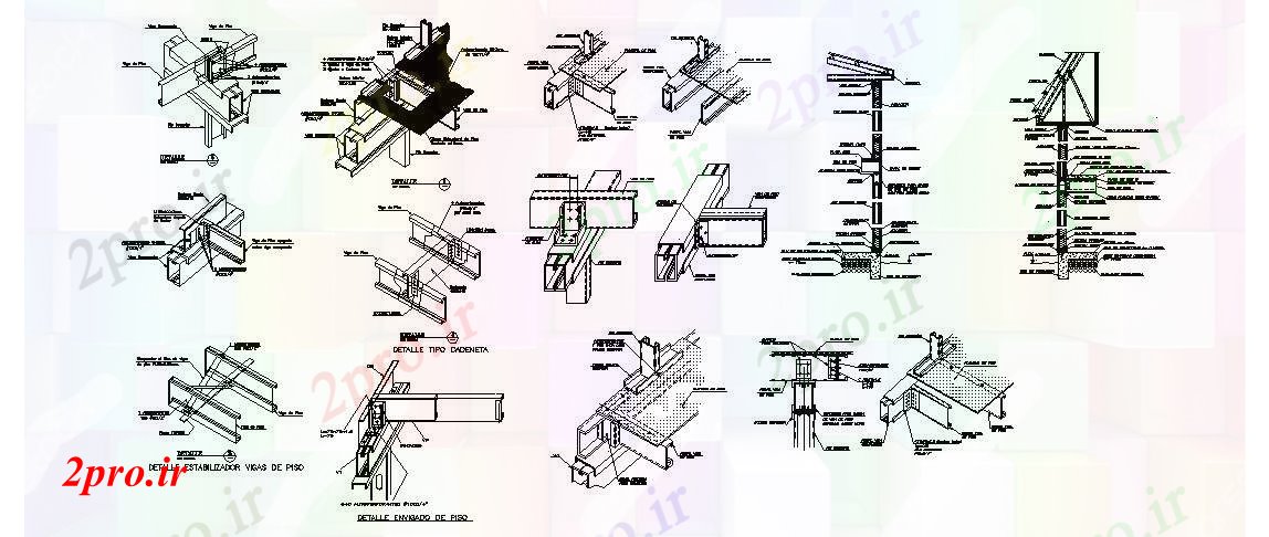 دانلود نقشه جزئیات ساختار برش بخش سازنده و ساختار  فلزی جزئیات (کد84812)