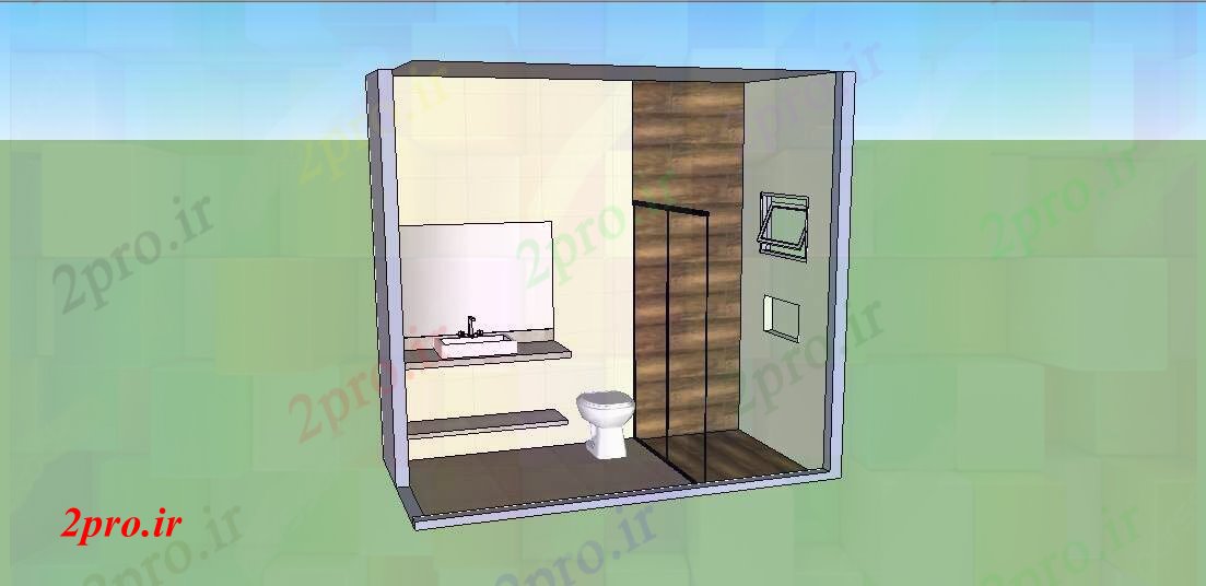 دانلود نقشه بلوک حمام  مدل خانه توالت SKP  (کد84839)