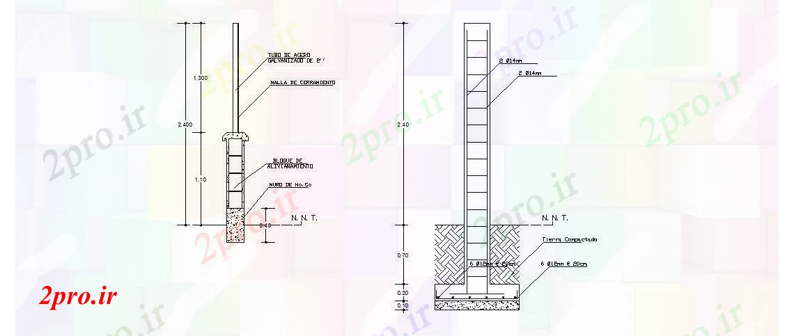 دانلود نقشه ستون بخش ستون و ساخت و ساز طراحی جزئیات  (کد84903)