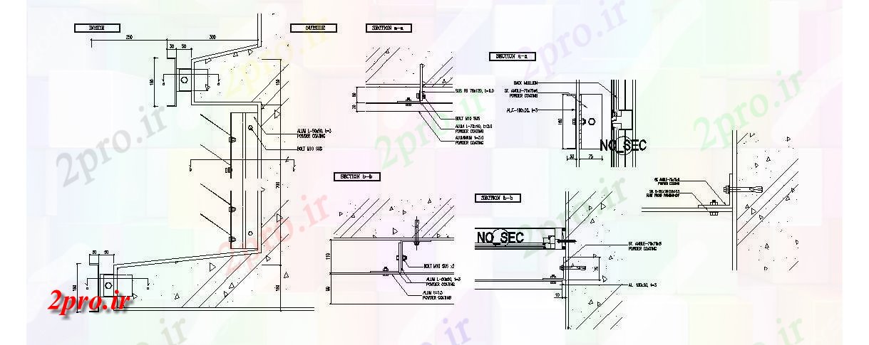 دانلود نقشه جزئیات ساختار بخش دیوار و ساخت و ساز خودکار  جزئیات  (کد84944)