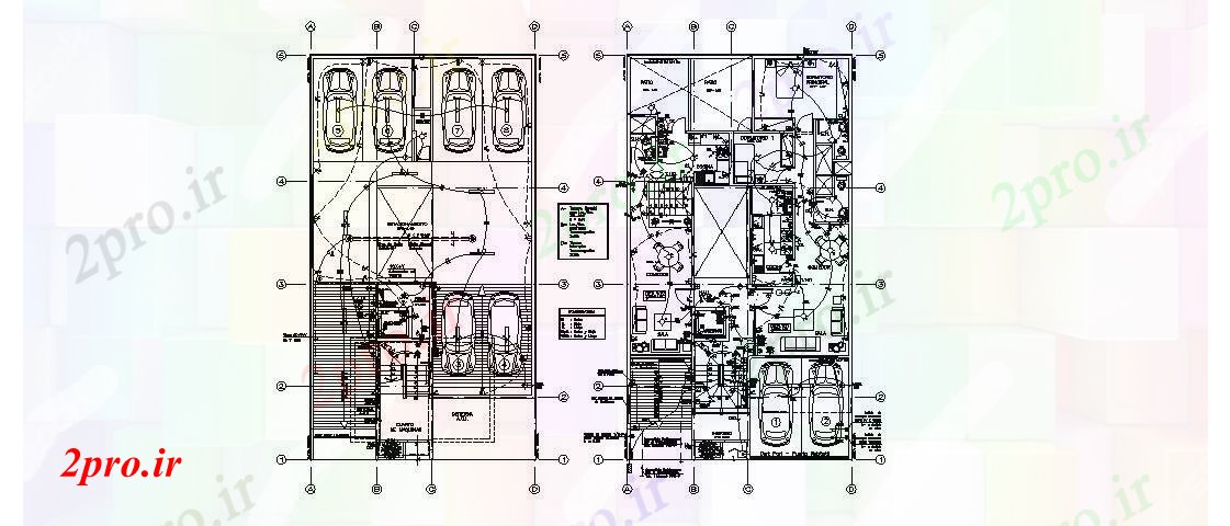 دانلود نقشه مسکونی  ، ویلایی ، آپارتمان  پارکینگ زیرزمین و طرحی طبقه همکف و طراحی های الکتریکی جزئیات (کد84957)