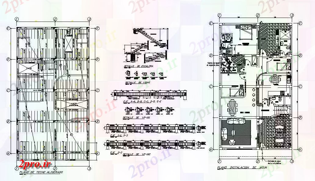 دانلود نقشه مسکونی ، ویلایی ، آپارتمان یک خانواده خانه سازنده ساختار و طراحی های 10 در 17 متر (کد84967)