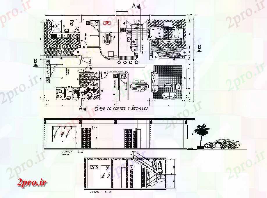 دانلود نقشه مسکونی ، ویلایی ، آپارتمان تنها بخش دان خانه و طراحی های 10 در 17 متر (کد84968)