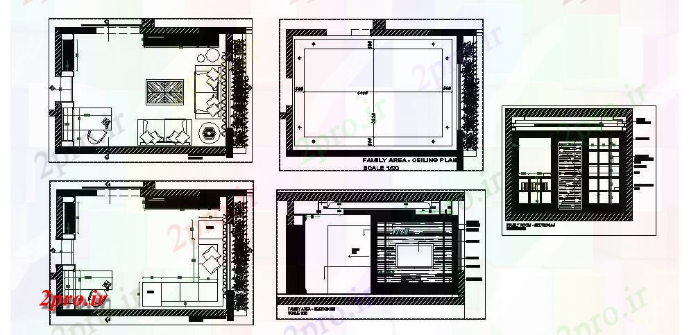 دانلود نقشه اتاق نشیمن ، حال ، پذیرایی خانه طراحی بخش اتاق، طرحی و جزئیات داخلی 36 در 42 متر (کد84976)