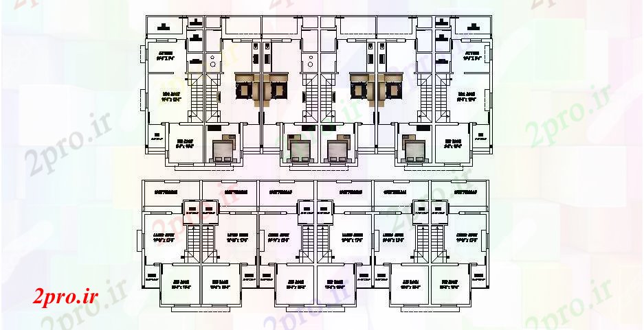 دانلود نقشه مسکونی ، ویلایی ، آپارتمان BHK طرحی آپارتمان مسکونی 15'2 '' X 39'6 '' 47 در 108 متر (کد85031)