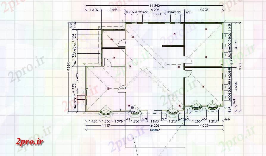 دانلود نقشه خانه مسکونی ، ویلاطرحی طبقه تنها دان 2 9 در 12 متر (کد85054)