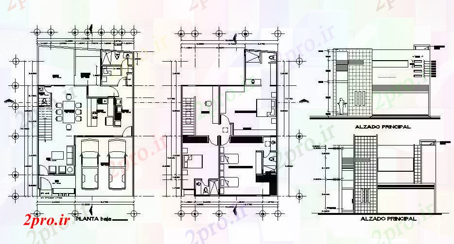 دانلود نقشه خانه های کوچک ، نگهبانی ، سازمانی - لوکس طرحی ویلا برای فروش 9 در 15 متر (کد85086)