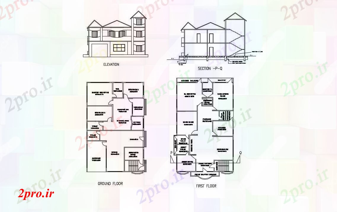 دانلود نقشه مسکونی ، ویلایی ، آپارتمان دوبلکس صفحه اصلی برنامه 13 در 20 متر (کد85121)