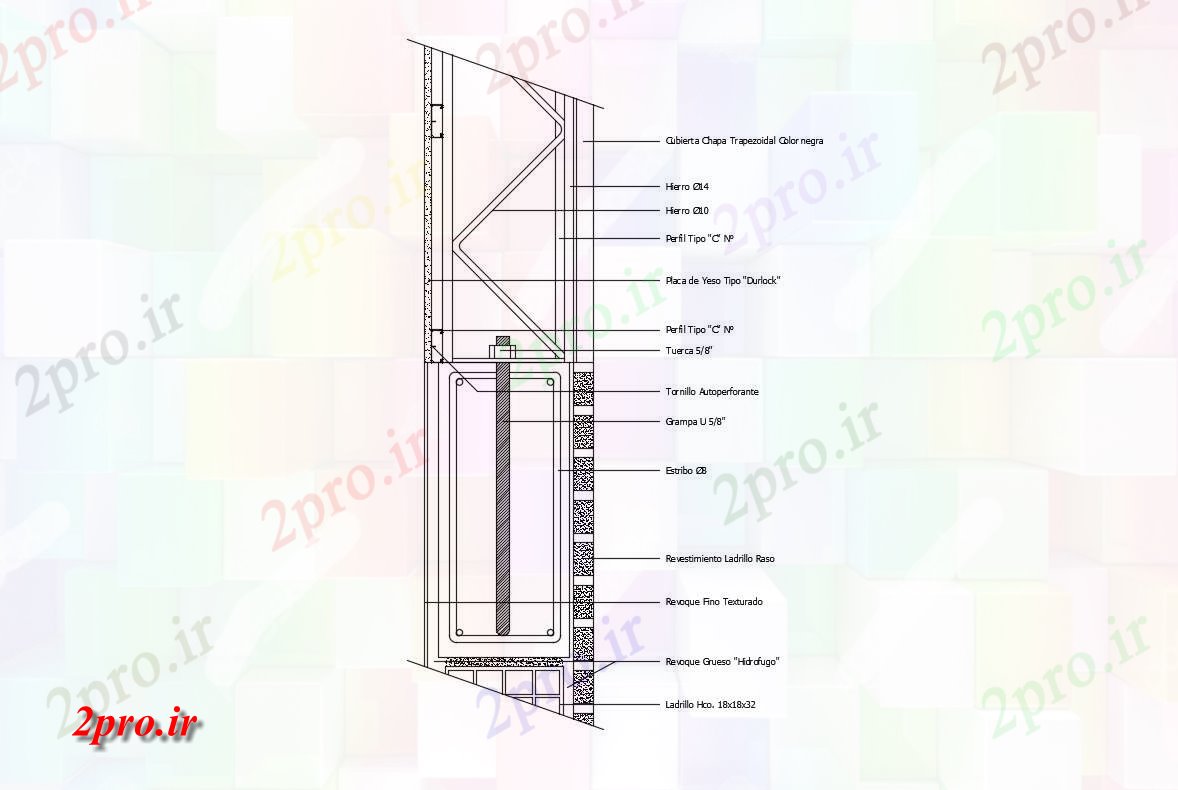 دانلود نقشه جزئیات پایه جزئیات بنیاد طرح (کد85165)