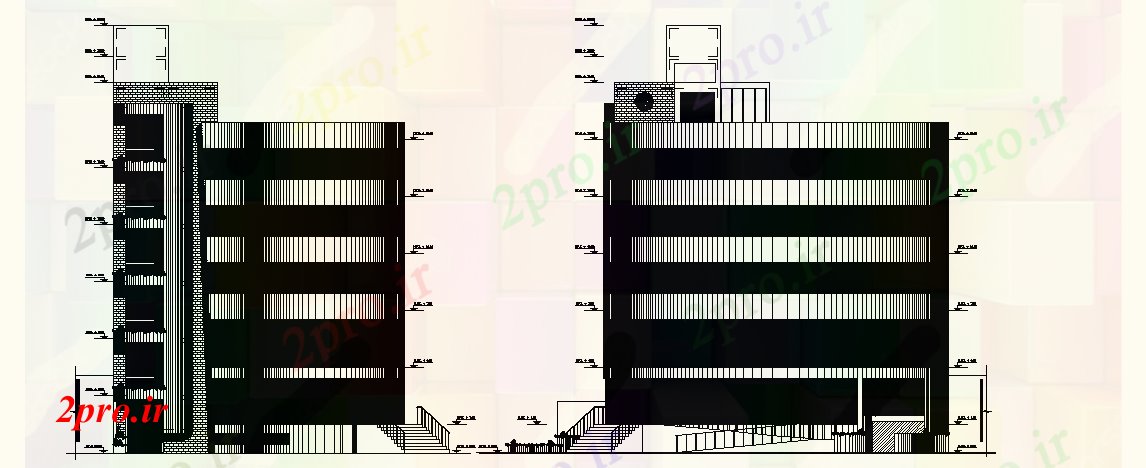 دانلود نقشه ساختمان مرتفع ساختمان چند طبقه  (کد85184)
