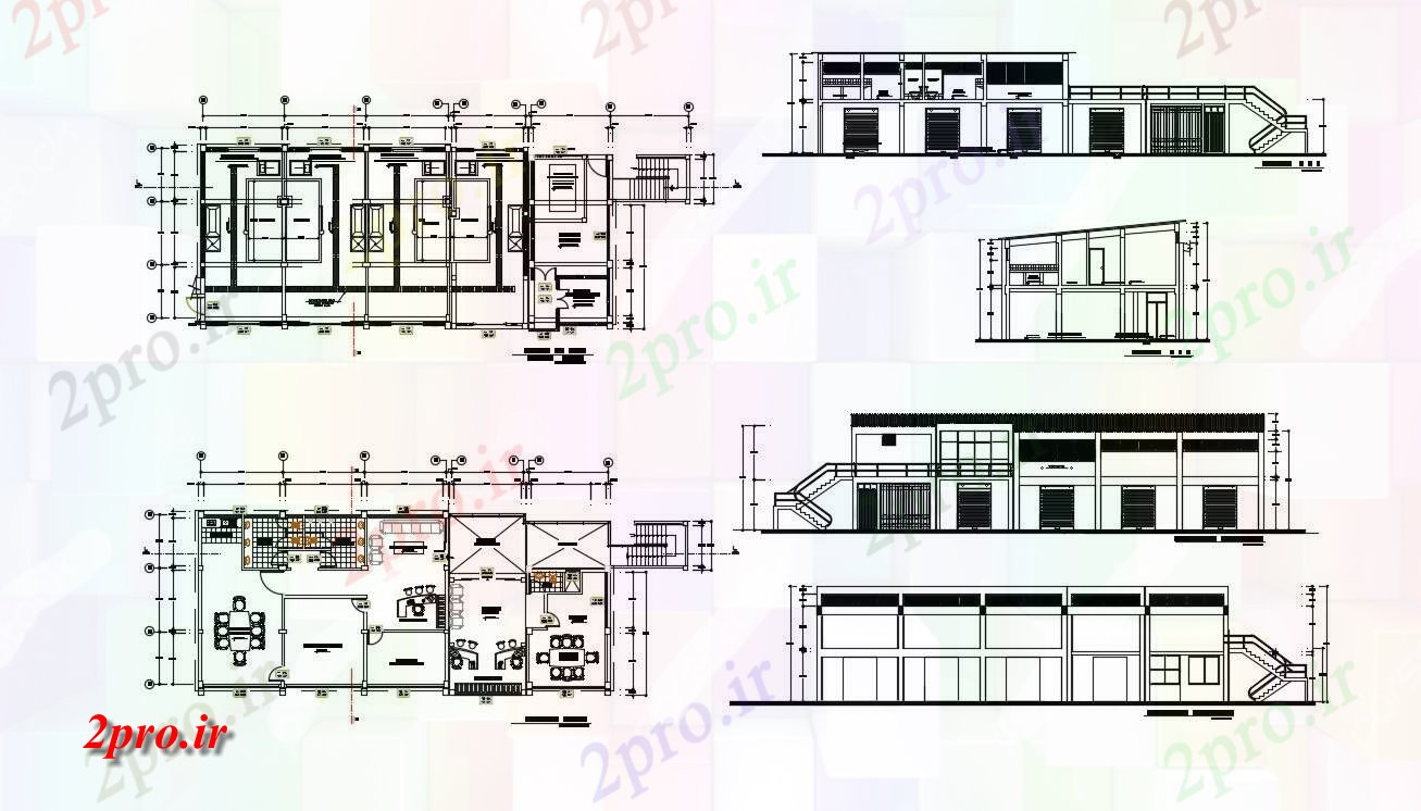 دانلود نقشه ساختمان مرتفعدفتر برنامه های ساختمان 10 در 24 متر (کد85187)