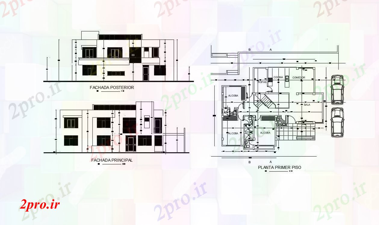 دانلود نقشه مسکونی  ، ویلایی ، آپارتمان  آپارتمان طرحی ساختمان (کد85197)