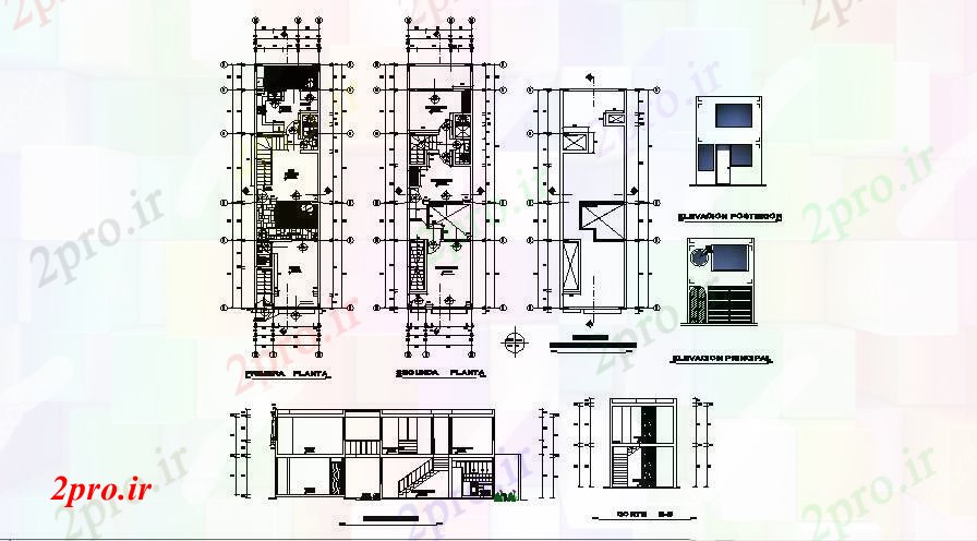 دانلود نقشه مسکونی ، ویلایی ، آپارتمان آپارتمان مسکونی 4 در 14 متر (کد85287)