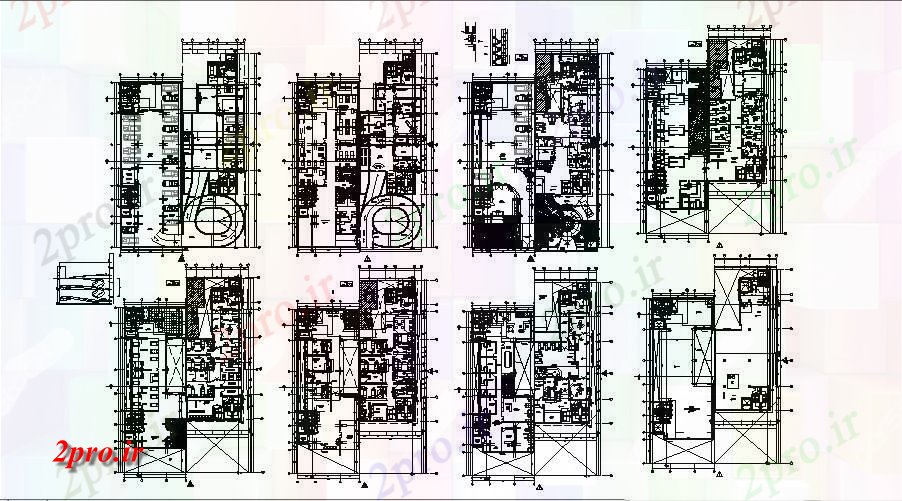 دانلود نقشه بیمارستان - درمانگاه - کلینیک طرحی طبقه از کلینیک 1600mtr X 5000mtr با جزئیات بعد در 30 در 51 متر (کد85342)