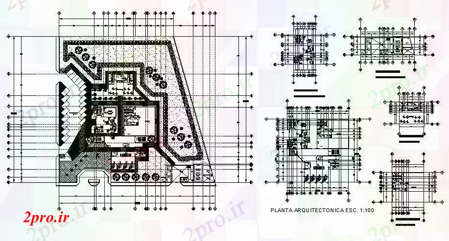 دانلود نقشه بیمارستان - درمانگاه - کلینیک طرحی معماری کلینیک 8574mtr 10978mtr با ابعاد جزئیات ایکس 110 در 117 متر (کد85367)