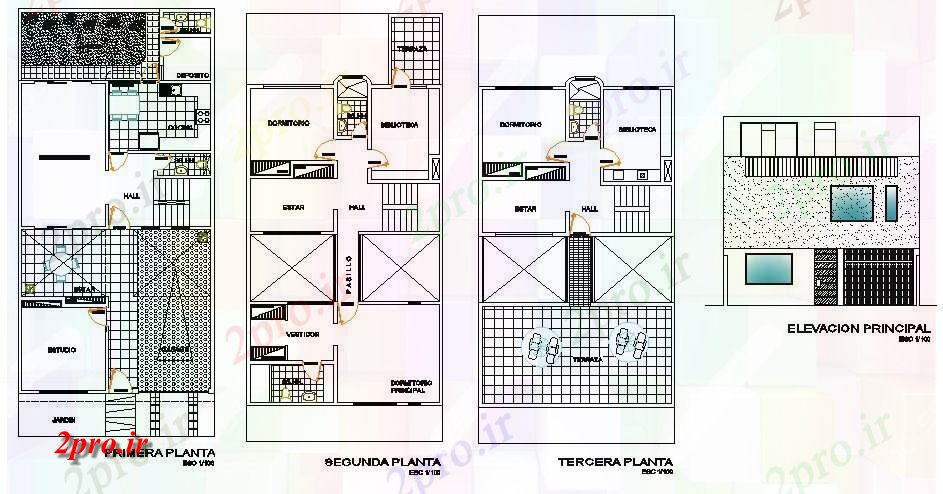 دانلود نقشه مسکونی ، ویلایی ، آپارتمان طرحی خانه 2 طبقه با نما 8 در 13 متر (کد85447)