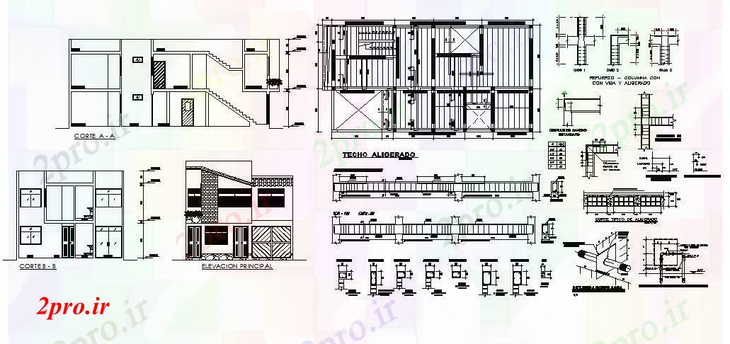 دانلود نقشه مسکونی ، ویلایی ، آپارتمان طبقه خانه 1500mtr X 800mtr با بخش و نما 8 در 15 متر (کد85472)