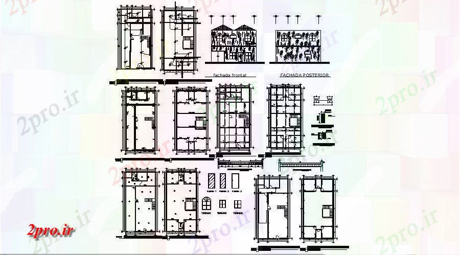 دانلود نقشه مسکونی ، ویلایی ، آپارتمان طرحی خانه 1333mtr X 2667mtr با نما 13 در 26 متر (کد85484)