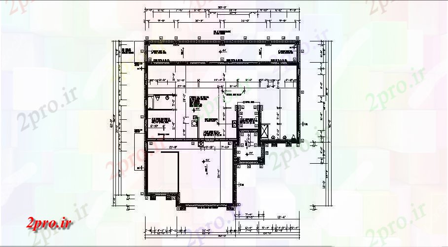 دانلود نقشه خانه های کوچک ، نگهبانی ، سازمانی - طرحی ویلا 58 'X 62' با ابعاد جزئیات 69 در 75 متر (کد85491)