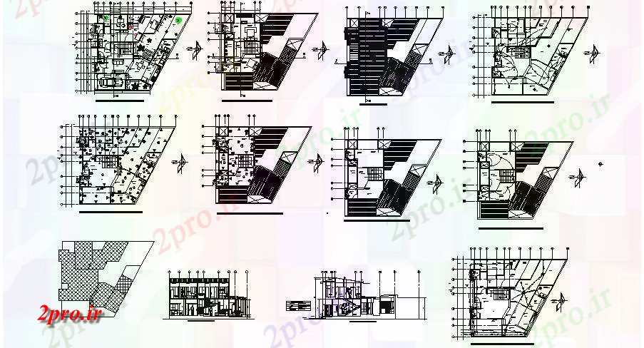 دانلود نقشه هتل - رستوران - اقامتگاه طرحی خانه مهمان 1704mtr X 1400mtr با ابعاد جزئیات 14 در 17 متر (کد85499)