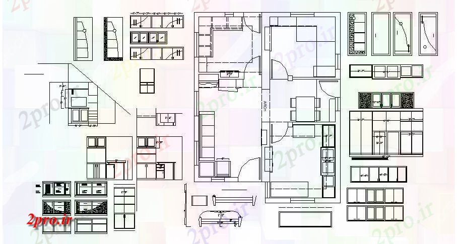 دانلود نقشه مسکونی ، ویلایی ، آپارتمان طراحی مبلمان از خانه 28 در 36 متر (کد85527)