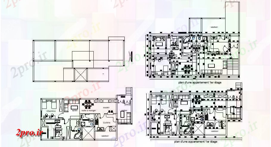 دانلود نقشه خانه های کوچک ، نگهبانی ، سازمانی - طرحی ویلا 1776mtr X 817mtr با ابعاد جزئیات 8 در 17 متر (کد85532)