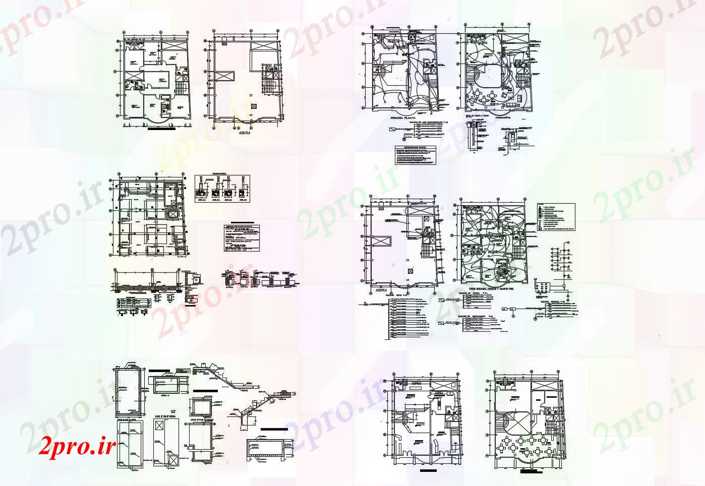 دانلود نقشه هتل - رستوران - اقامتگاه ساختمان هتل با طرحی پایه 12 در 14 متر (کد85600)