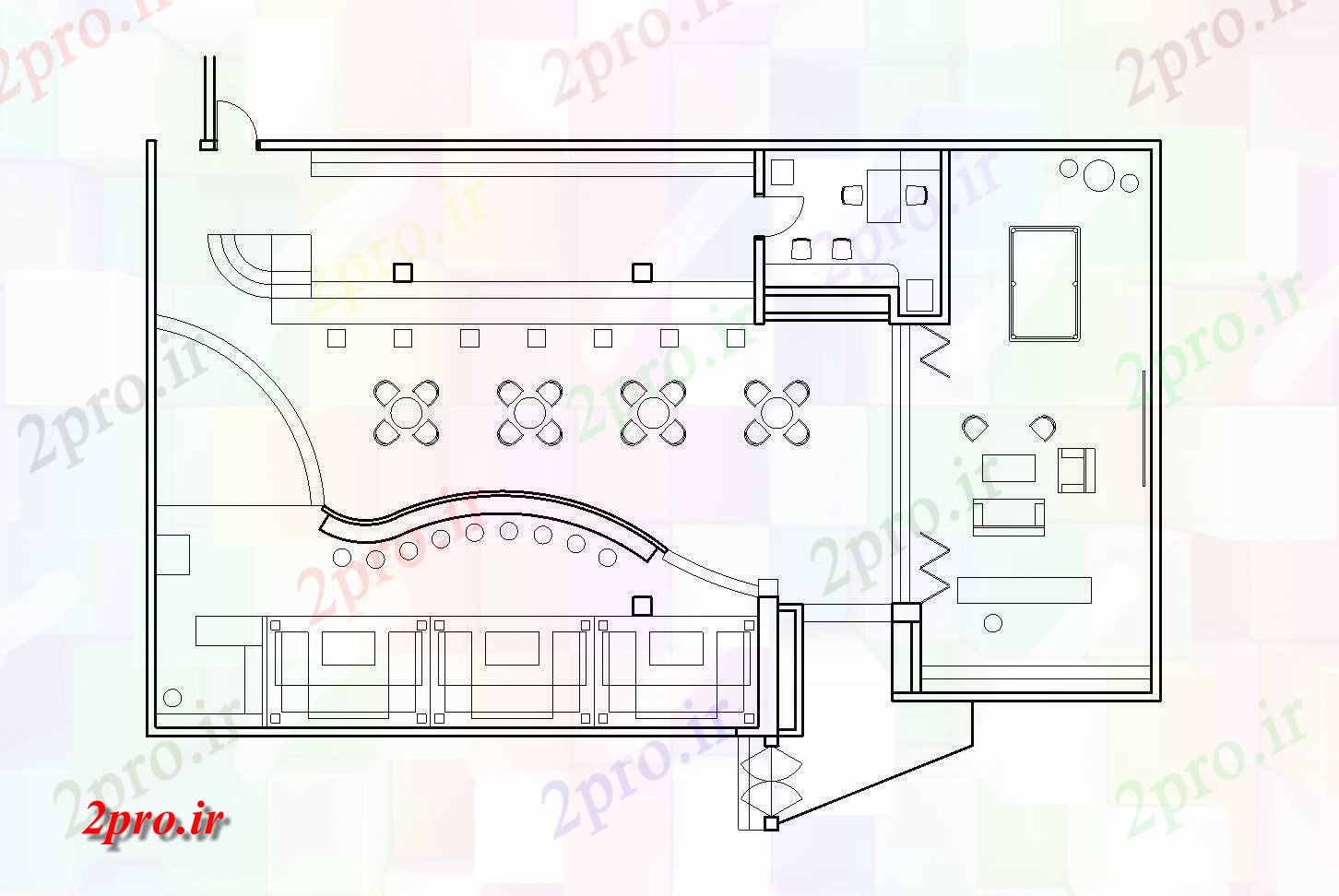 دانلود نقشه باشگاه طرحی از این باشگاه با ابعاد جزئیات 7 در 11 متر (کد85629)