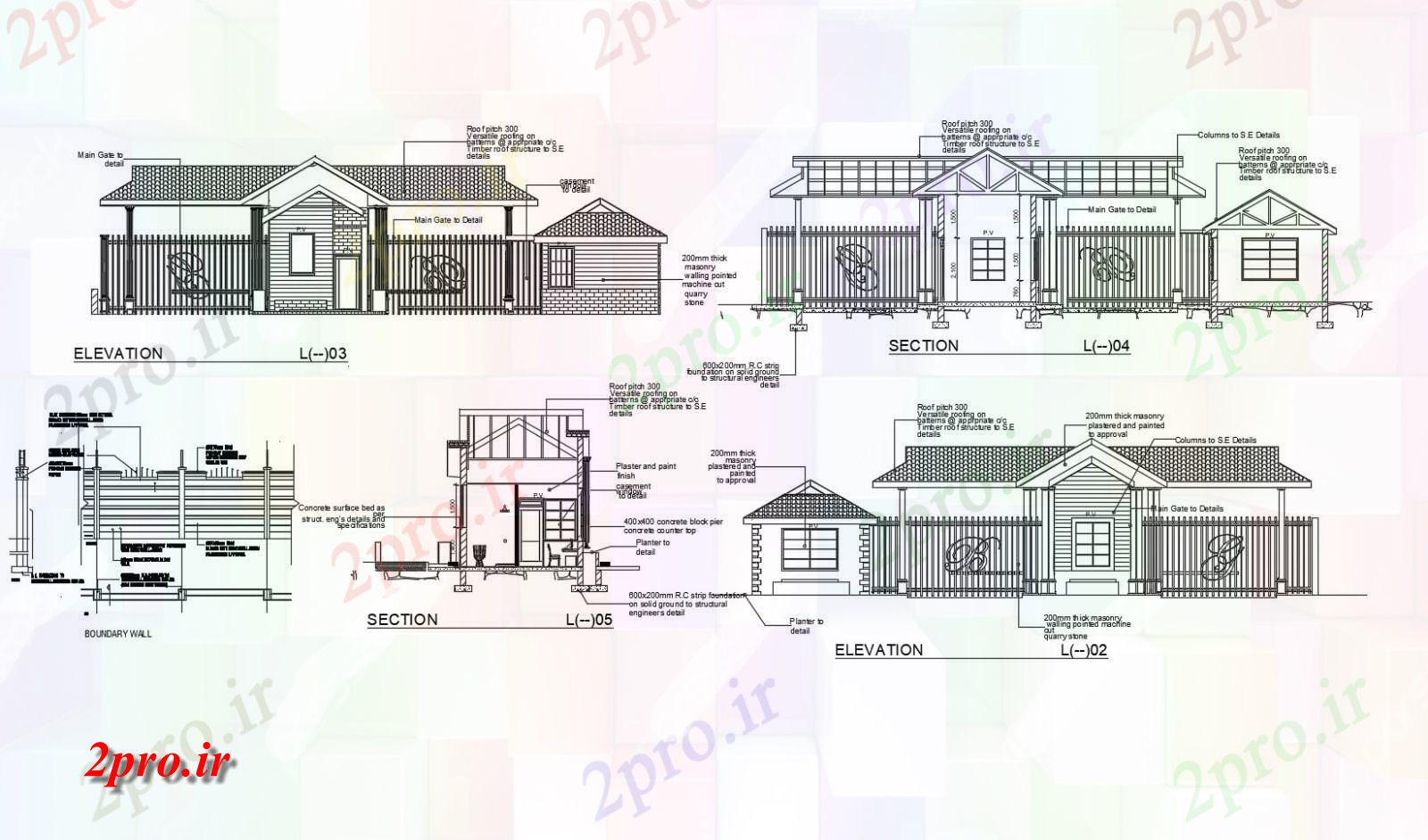 دانلود نقشه مسکونی ، ویلایی ، آپارتمان طرحی خانه گارد با 4100mtr X 7300mtr با ابعاد جزئیات 4 در 7 متر (کد85633)