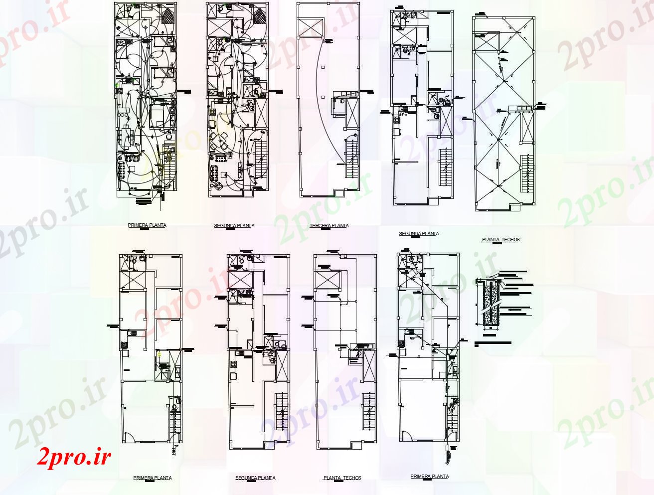 دانلود نقشه مسکونی ، ویلایی ، آپارتمان طراحی برقی آپارتمان مسکونی 600mtr X 1805mtr 6 در 18 متر (کد85643)