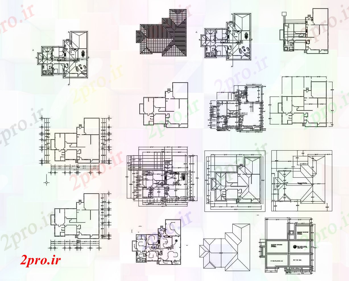 دانلود نقشه خانه های کوچک ، نگهبانی ، سازمانی - طرحی معماری ویلا 80'00 '' X 74'00 '' را با اطلاعات بعد 22 در 24 متر (کد85683)