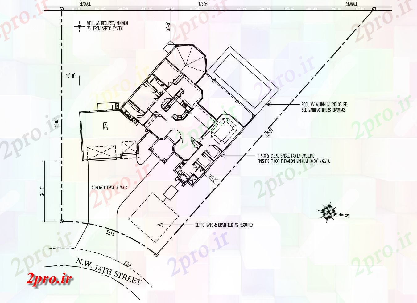 دانلود نقشه مسکونی ، ویلایی ، آپارتمان طرحی سایت از خانه های مسکونی با ابعاد جزئیات 18 در 26 متر (کد85693)