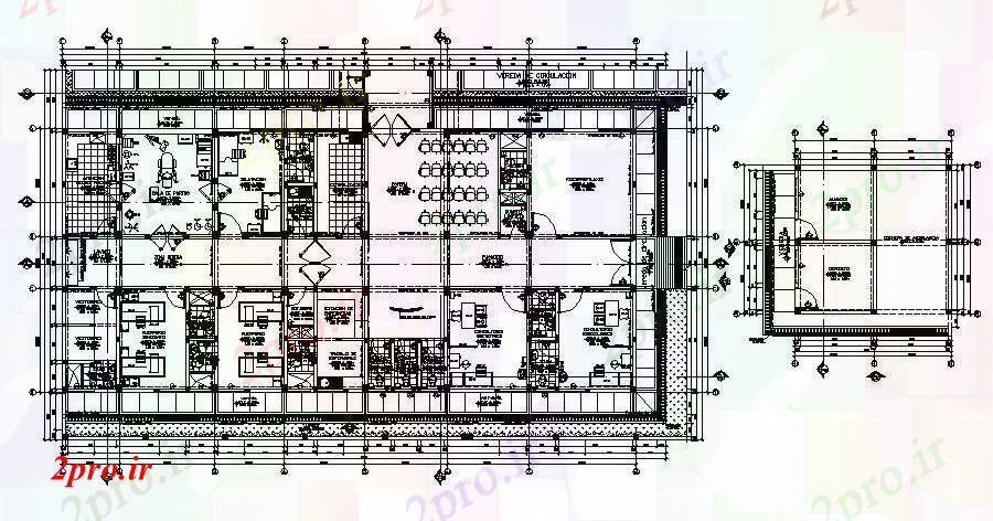 دانلود نقشه بیمارستان - درمانگاه - کلینیک طرحی معماری از درمانگاه 17 در 28 متر (کد85721)