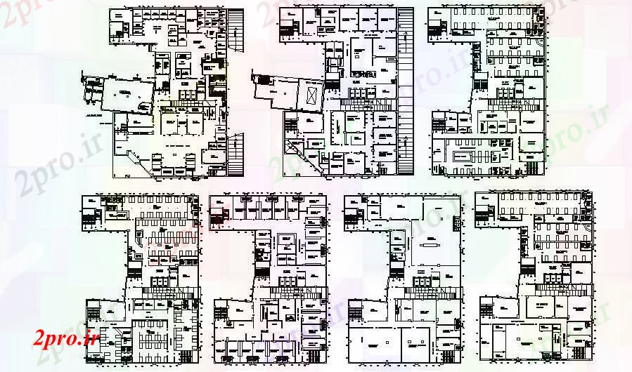 دانلود نقشه بیمارستان - درمانگاه - کلینیک طرحی معماری بیمارستان با ابعاد جزئیات 38 در 54 متر (کد85731)