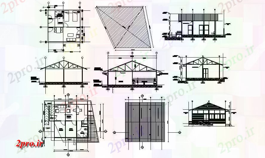 دانلود نقشه مسکونی ، ویلایی ، آپارتمان طرحی خانه 24'5 '' X 24'5 '' با ابعاد جزئیات 7 در 7 متر (کد85734)