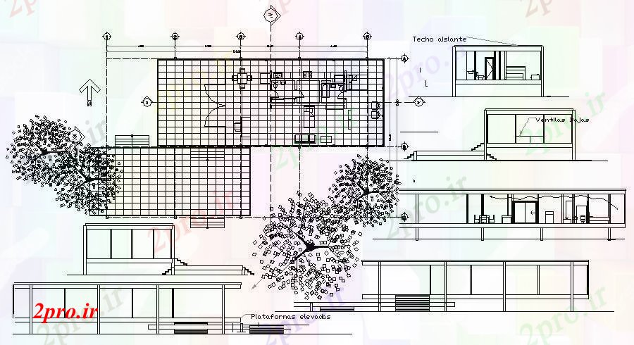 دانلود نقشه هتل - رستوران - اقامتگاه طرحی معماری خانه 2480mtr X 1510mtr نما و بخش 15 در 25 متر (کد85762)