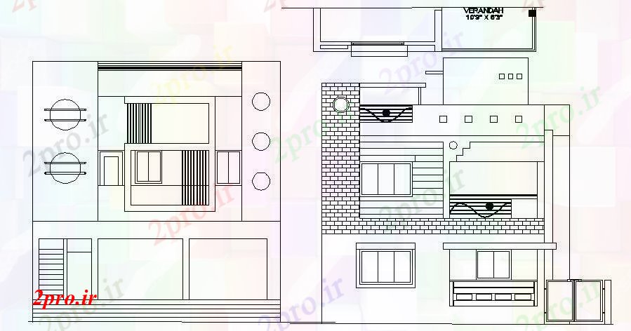 دانلود نقشه خانه های کوچک ، نگهبانی ، سازمانی - نما از طراحی یک ویلا (کد85764)